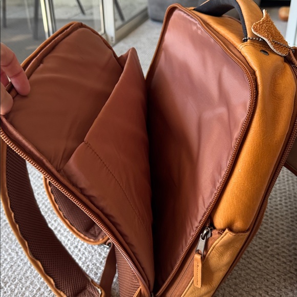 Tan Leather Backpack - Picture 4 of 5